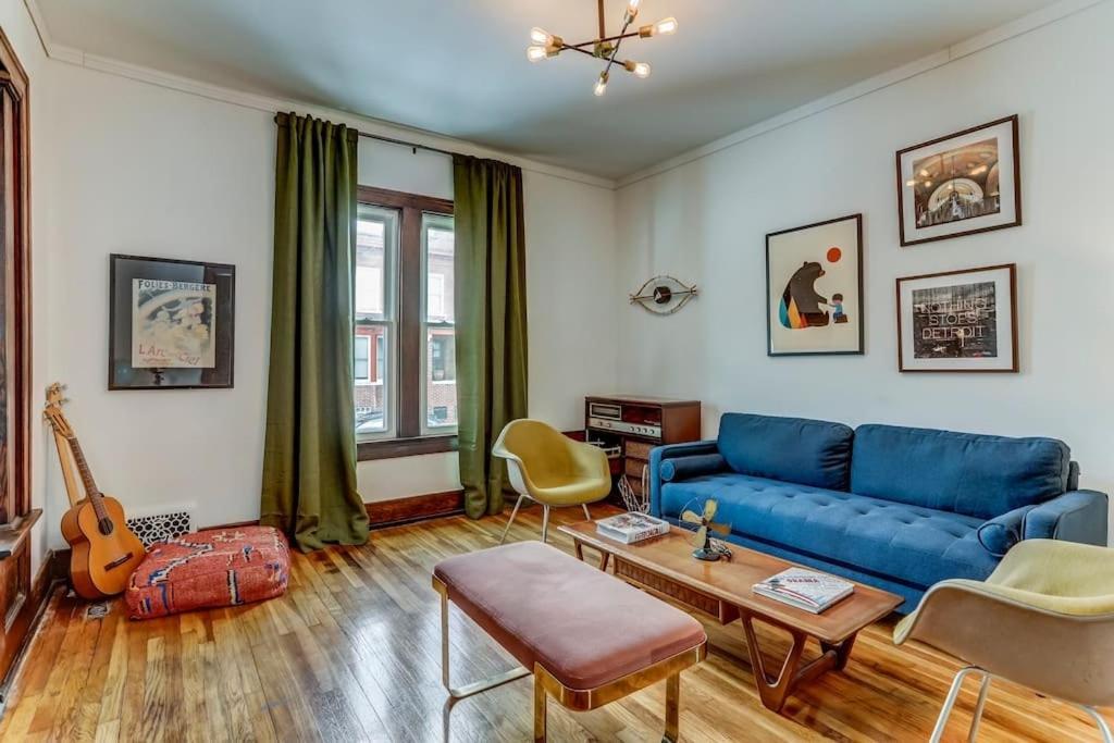 Luxe Mid-Century Styled Historic Townhouse #1 Villa Детройт Екстериор снимка